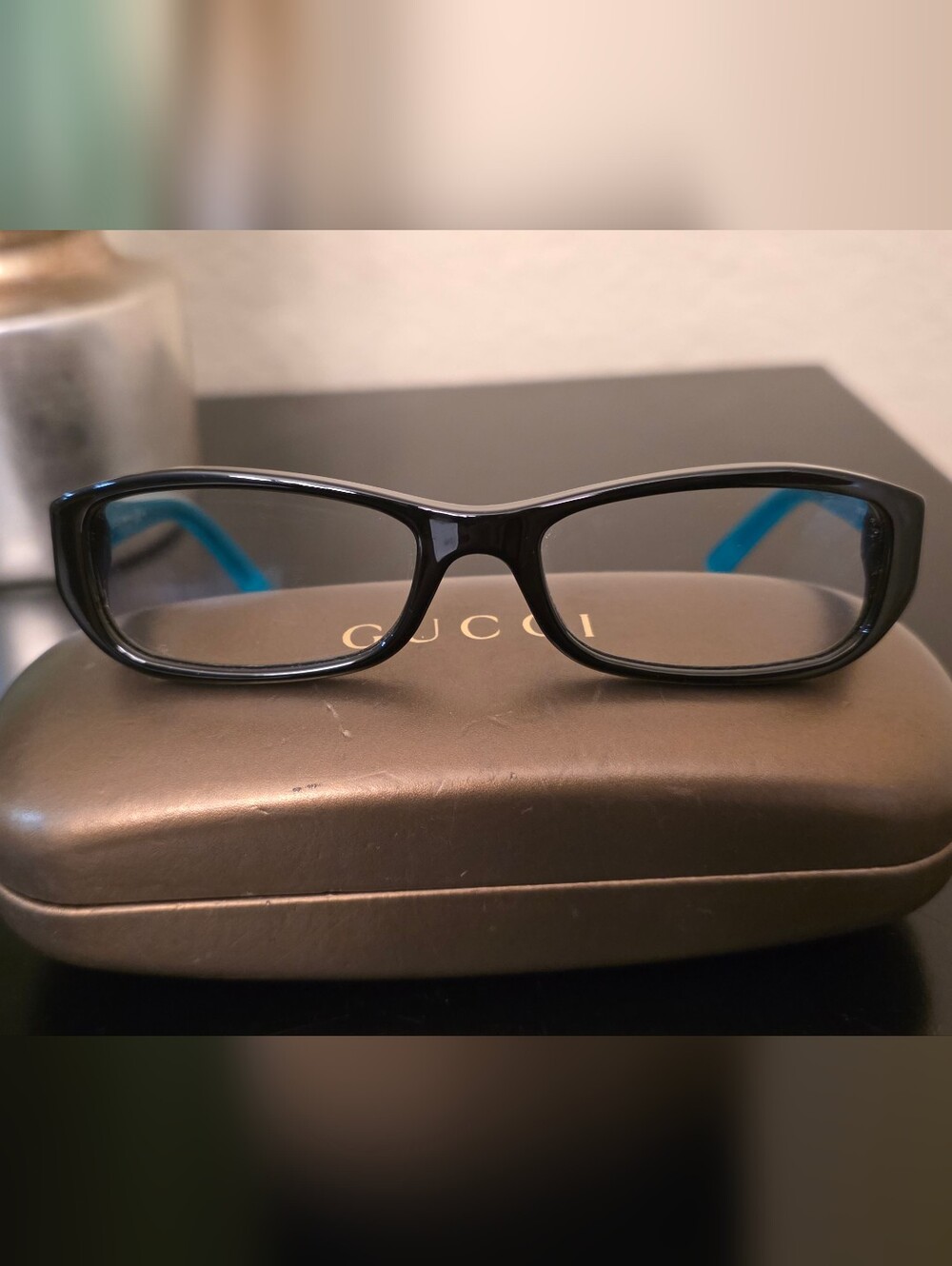 Gucci GG 3202 Black & Aqua Blue Eyeglasses Frames Made in Italy